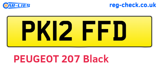 PK12FFD are the vehicle registration plates.