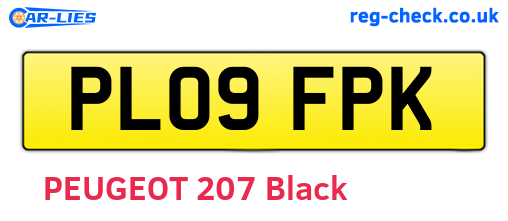 PL09FPK are the vehicle registration plates.