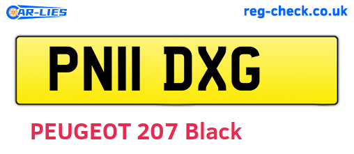PN11DXG are the vehicle registration plates.