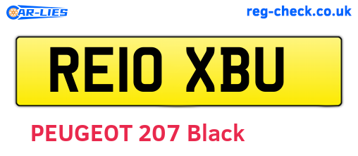 RE10XBU are the vehicle registration plates.