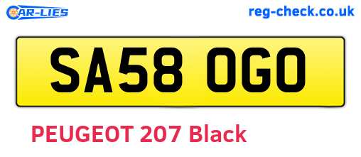 SA58OGO are the vehicle registration plates.