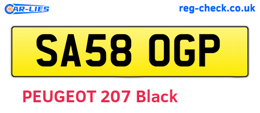 SA58OGP are the vehicle registration plates.