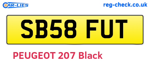SB58FUT are the vehicle registration plates.