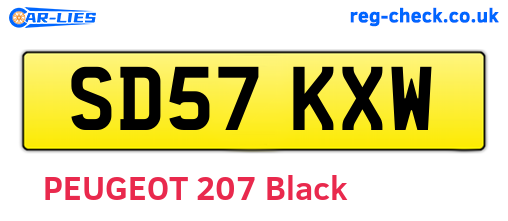 SD57KXW are the vehicle registration plates.
