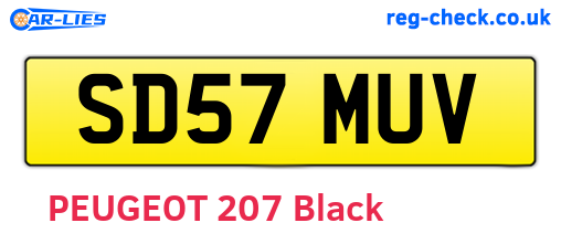 SD57MUV are the vehicle registration plates.