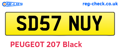 SD57NUY are the vehicle registration plates.