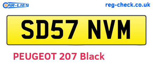 SD57NVM are the vehicle registration plates.