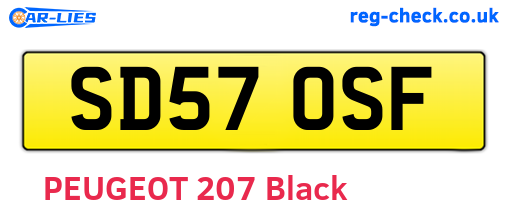 SD57OSF are the vehicle registration plates.