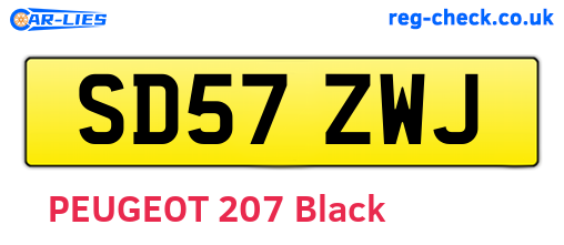 SD57ZWJ are the vehicle registration plates.