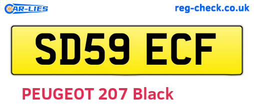SD59ECF are the vehicle registration plates.