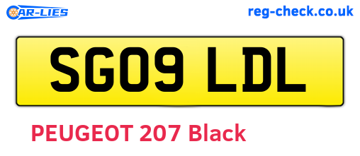 SG09LDL are the vehicle registration plates.
