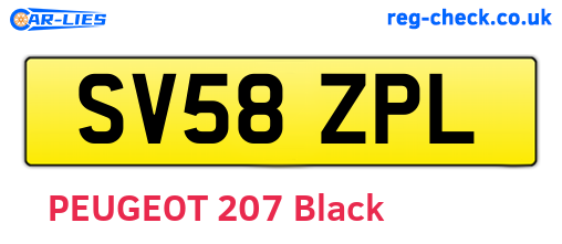 SV58ZPL are the vehicle registration plates.