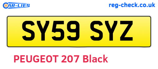 SY59SYZ are the vehicle registration plates.