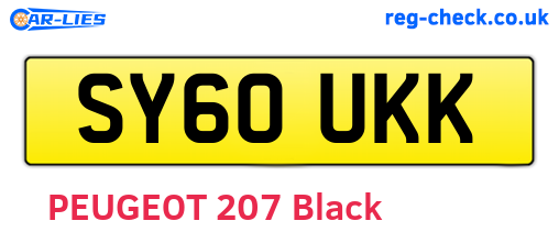 SY60UKK are the vehicle registration plates.