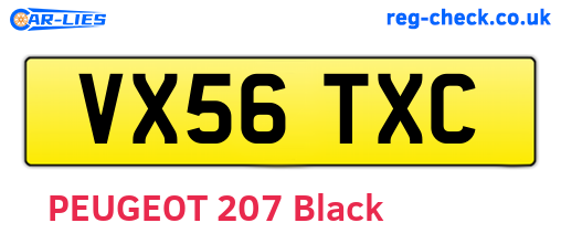 VX56TXC are the vehicle registration plates.
