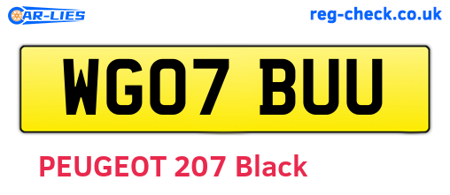 WG07BUU are the vehicle registration plates.