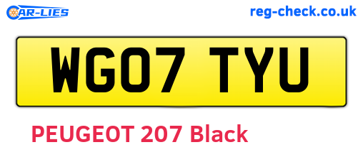 WG07TYU are the vehicle registration plates.