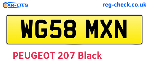 WG58MXN are the vehicle registration plates.