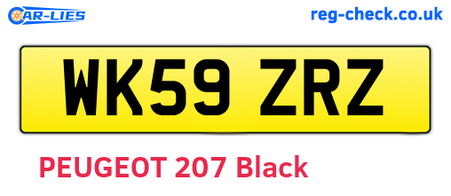 WK59ZRZ are the vehicle registration plates.
