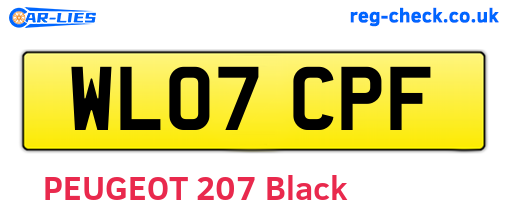 WL07CPF are the vehicle registration plates.