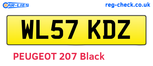 WL57KDZ are the vehicle registration plates.