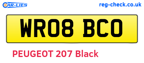 WR08BCO are the vehicle registration plates.