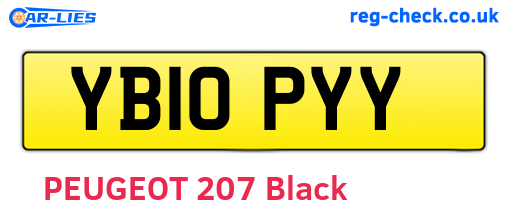 YB10PYY are the vehicle registration plates.