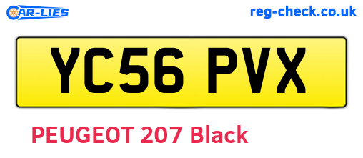 YC56PVX are the vehicle registration plates.