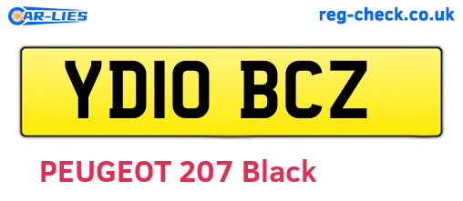 YD10BCZ are the vehicle registration plates.