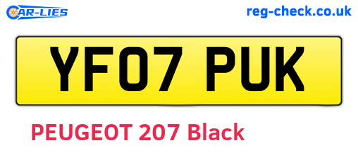 YF07PUK are the vehicle registration plates.