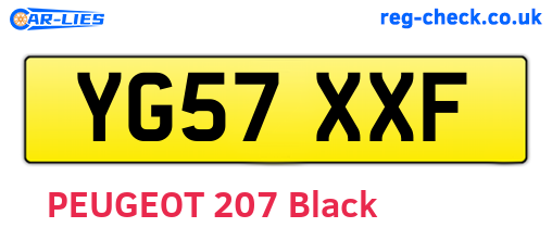 YG57XXF are the vehicle registration plates.
