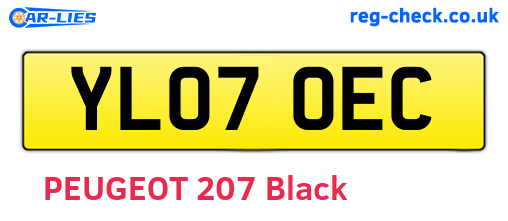 YL07OEC are the vehicle registration plates.