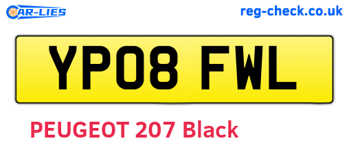 YP08FWL are the vehicle registration plates.