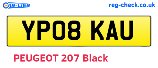 YP08KAU are the vehicle registration plates.