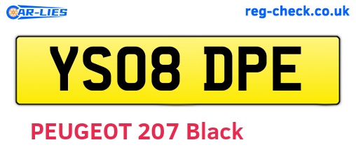 YS08DPE are the vehicle registration plates.