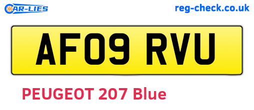 AF09RVU are the vehicle registration plates.