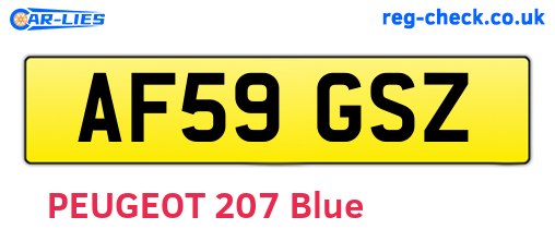 AF59GSZ are the vehicle registration plates.