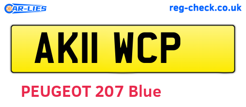 AK11WCP are the vehicle registration plates.