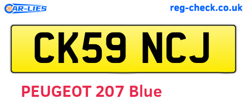 CK59NCJ are the vehicle registration plates.