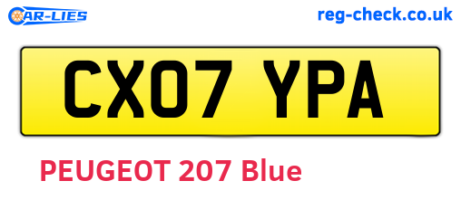 CX07YPA are the vehicle registration plates.