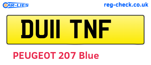 DU11TNF are the vehicle registration plates.