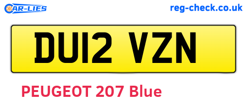 DU12VZN are the vehicle registration plates.
