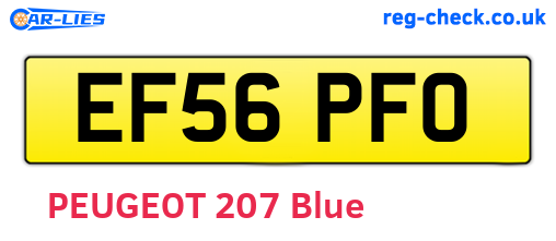 EF56PFO are the vehicle registration plates.