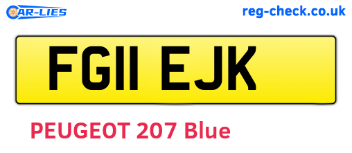 FG11EJK are the vehicle registration plates.