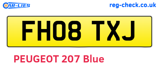 FH08TXJ are the vehicle registration plates.