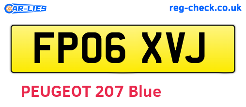 FP06XVJ are the vehicle registration plates.