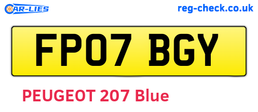 FP07BGY are the vehicle registration plates.