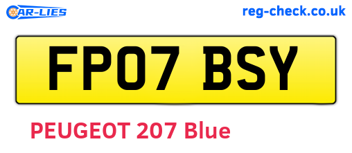 FP07BSY are the vehicle registration plates.