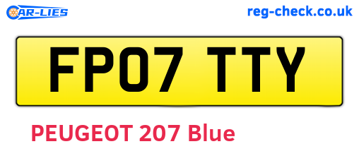 FP07TTY are the vehicle registration plates.