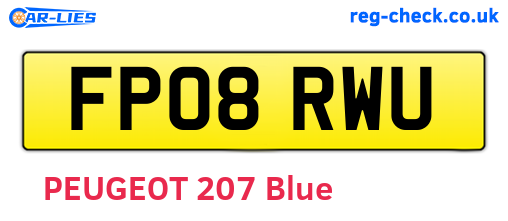 FP08RWU are the vehicle registration plates.